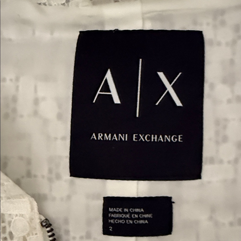 Armani Exchange Women's Ivory Textured Suit Jacket - Picture 2 of 3